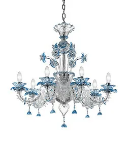 Ca 'Rezzonico Lustre de style couleur aigue-marine modèle facile