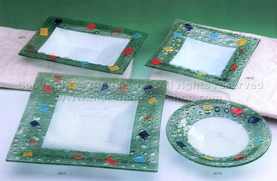 Centre de table vert, Verre de couleur maîtresse.