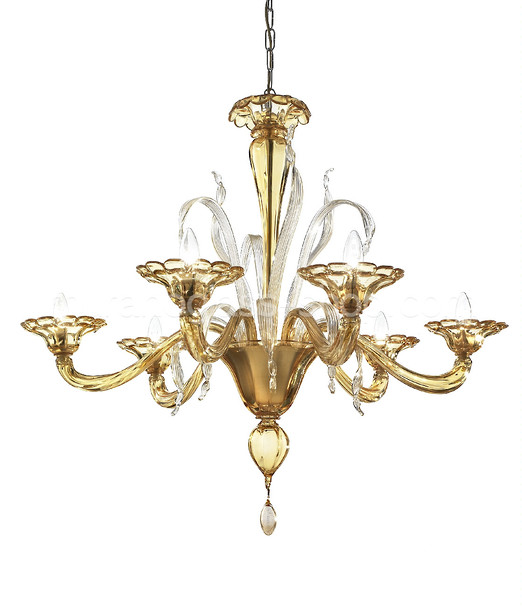 Chandelier Sirio, Lustre moderne dans de l'ambre