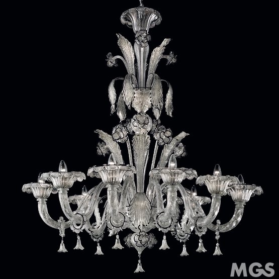 Lustre en cristal d'argent, Lustre en cristal et argent