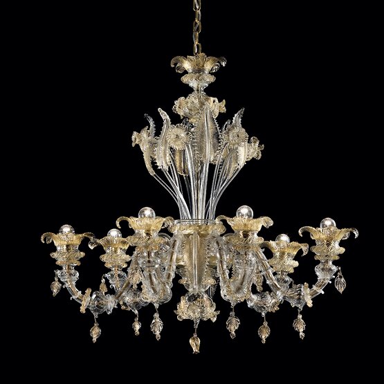 Lustre de Rome, cristal or Rezzonico Chandelier Ca '