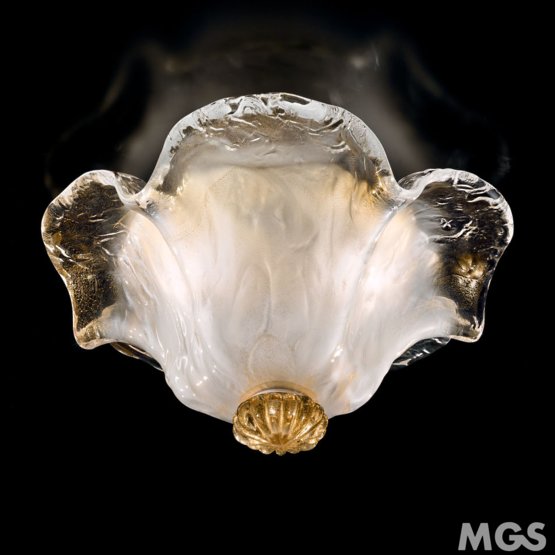 Argus plafonnier, plafonnier en cristal et or