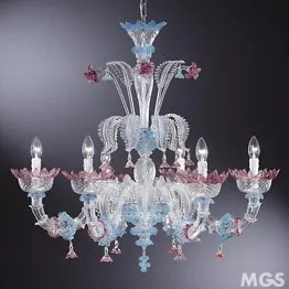 Lustre rose et bleu