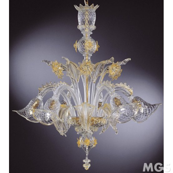 Lustre Corinto, Lustre en cristal avec de l'or