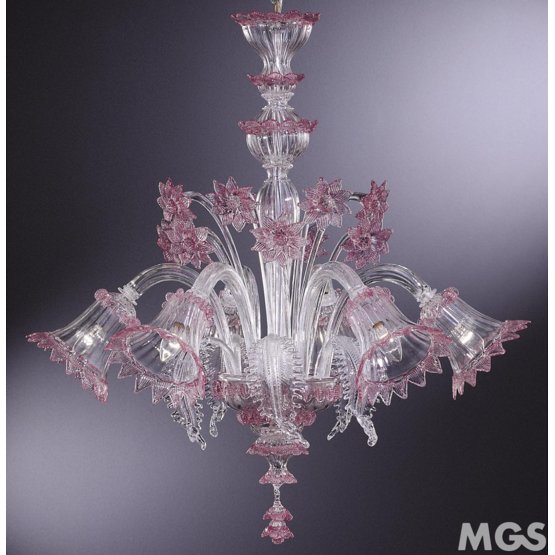 Lustre Murrini, Lustre en cristal et rose