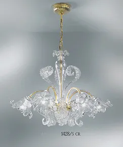1428 lustre, 5 lumières, couleur cristal