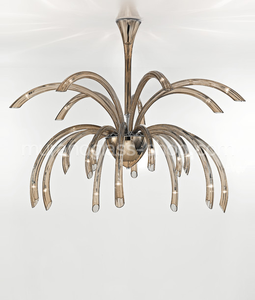 Lustre Phoenix, lustre moderne, 21 lumières, couleurs fum