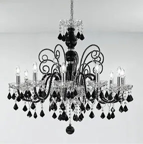 1059 série bohème lustre, 12 lumières, de couleur cristal et rouge
