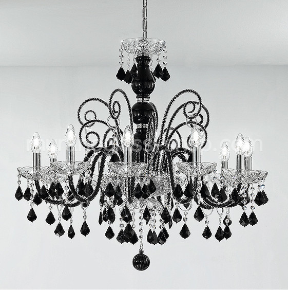 Lustre lumineux Bohême, 1059 série bohème lustre, 12 lumières, de couleur cristal et rouge
