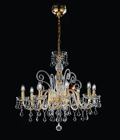 Lustre Type Bohemian volore ambre six lumières
