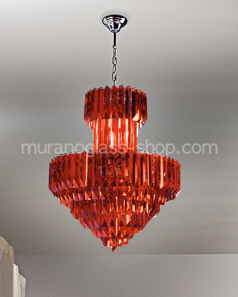 Lustres série 8171, Lustre prisme en rouge