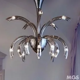 lustre moderne, 15 lumières, couleurs fum
