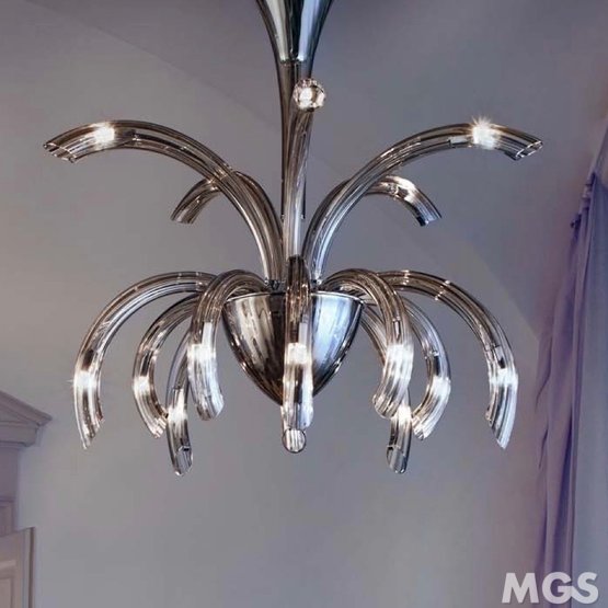 Lustre Phoenix, lustre moderne, 15 lumières, couleurs fum