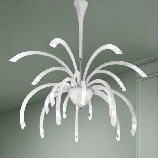 Lustre Phoenix, Lustre, 21 lumières, couleur blanc lait