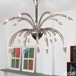 Lustre, 21 lumières, couleur fumé