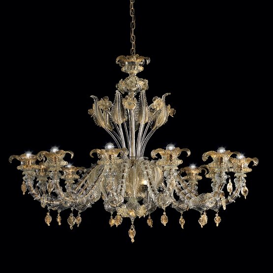 Lustre de Rome, cristal or Rezzonico Chandelier Ca '