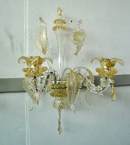 Applique série de cristal Rome et or avec deux lumières