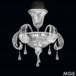 Plafonnier en cristal ambre submergé et
