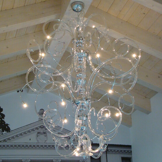 Lustre de vanité, cristal Chandelier et métal chromé