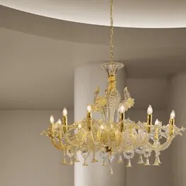 Lustre dans le lait blanc et cristal douze lumières
