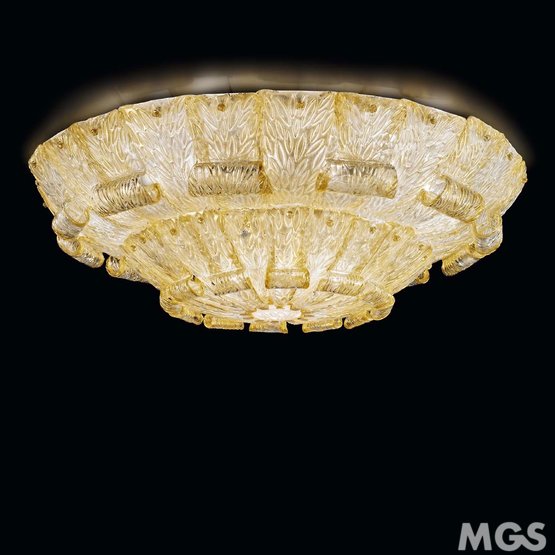 Plafonnier Tribuno, Plafond de verre décoration ambre