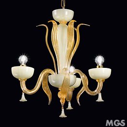 Chandelier fumer et or 24k