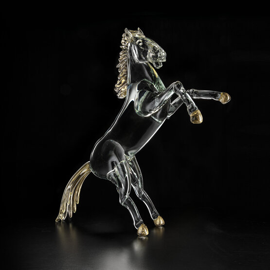 Cheval rampant, Cheval rampant en cristal et or 24 carats