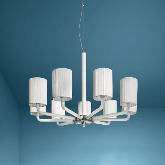 Can Can Chandelier, Lustre avec la couleur des abat-jour de l'océan