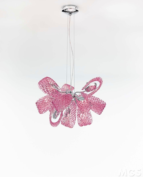 suspension Lampe design, série 500, suspension de la lampe en cristal améthyste