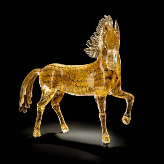 Cheval au trot, Cheval au trot en or 24 carats
