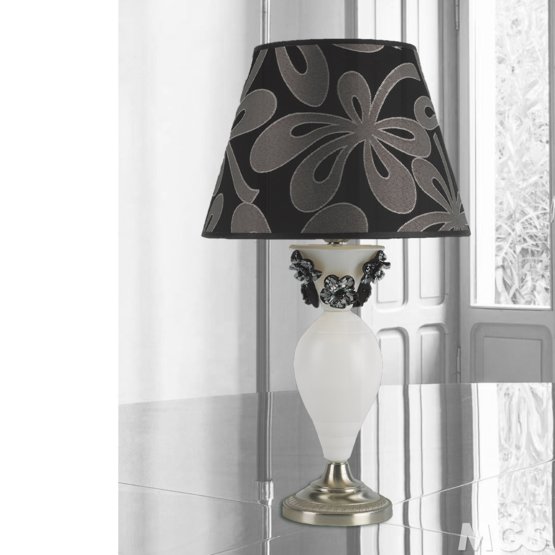 Lampe à poser blanche et grise, Lampe de table