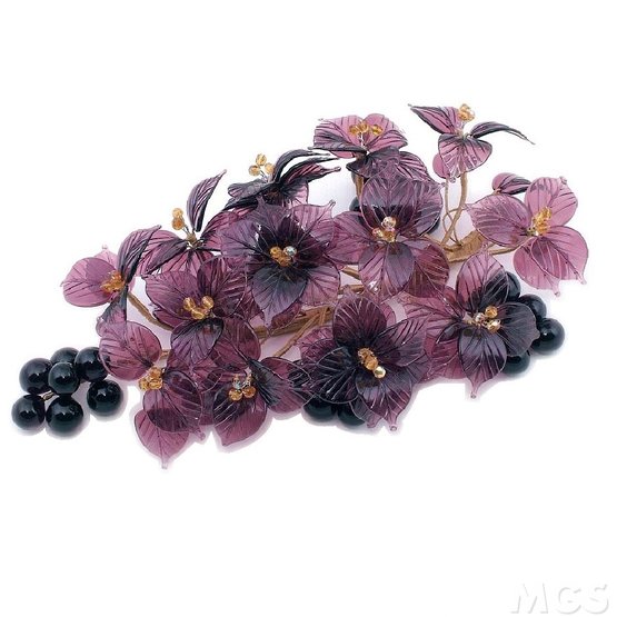 Centres de table et raisins, Pièce maîtresse de couleur améthyste