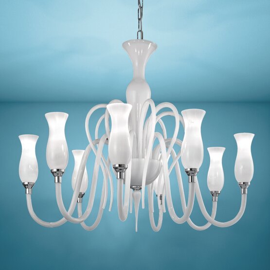 Lustre Teodato, Lustre Milkwhite à douze lumières