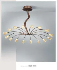 Lustre seize lumières submergée ambre