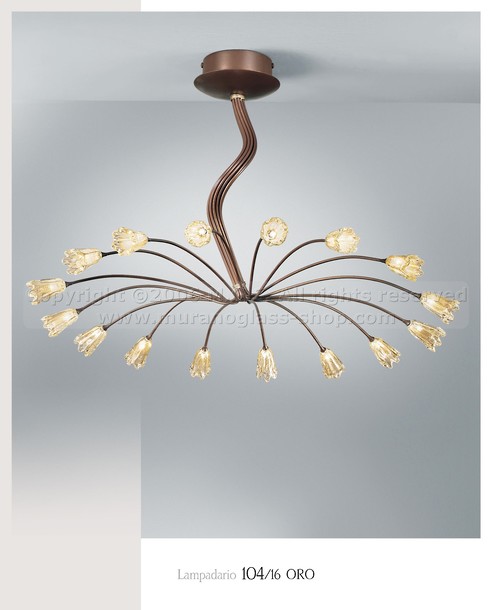 Lustre 104, Lustre seize lumières submergée ambre