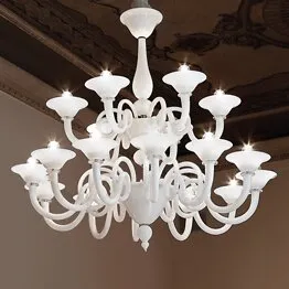 six lumières couleur blanche et cristal