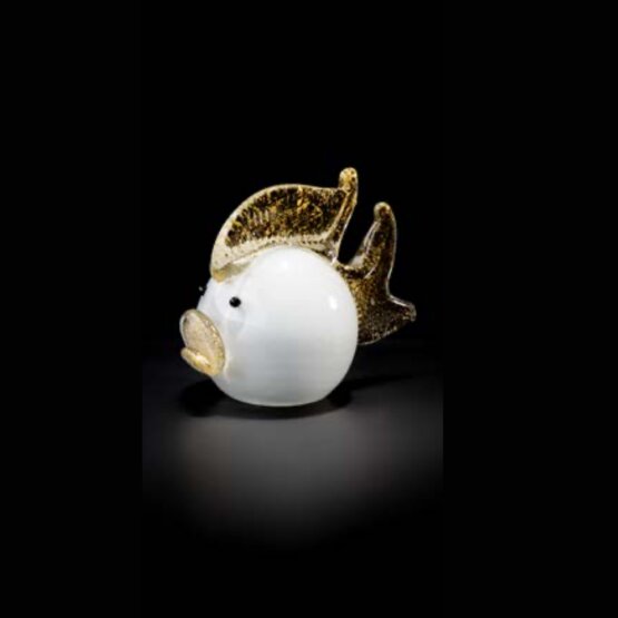 Poisson-globe, Poisson-globe en or blanc et 24 carats