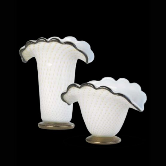 Vase noir blanc, Vase noir blanc avec des points d'or 24 carats