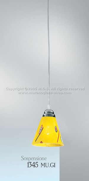 Suspension 1345, 1345 MUGI suspension jaune avec murrine