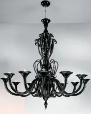Lustre noir à dix-huit lumières