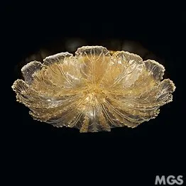 Plafonnier en cristal avec décoration en or 24k