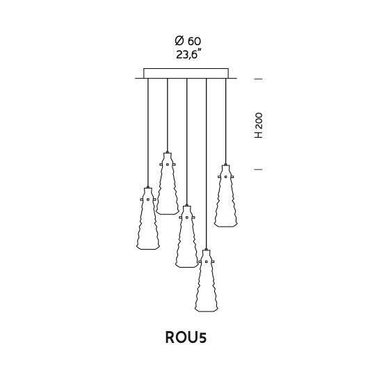 Kit rond pour lampes Chaotic, Kit pour arrangements multiples chaotiques