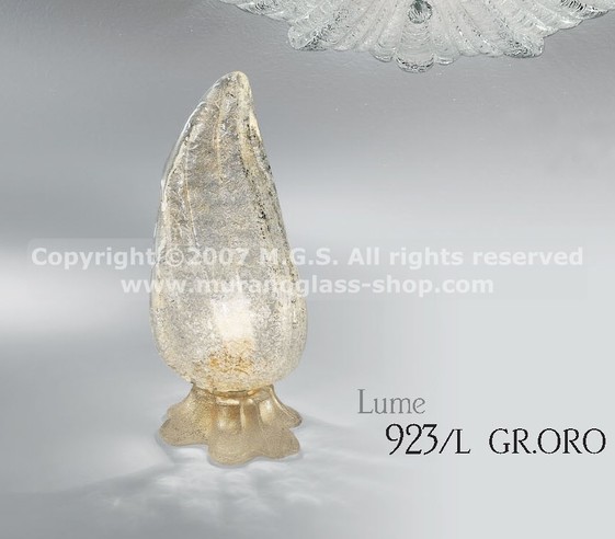 Tableau lampes Série 923, Lumière de cristal et or 24k grain