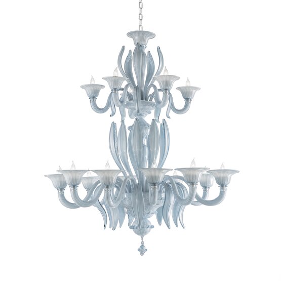 Lustre Richard, Lustre à 10 lumières de couleur bleu français