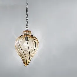 Lampe suspendue en verre ambré immergé