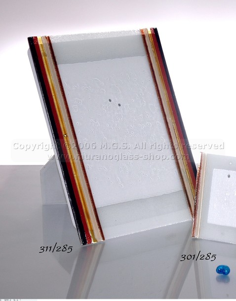 Cadres avec des lignes, Cristal cadre, blanc, couleur décoration rayée