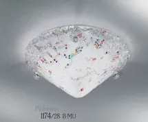Plafonnier en verre blanc avec murrine