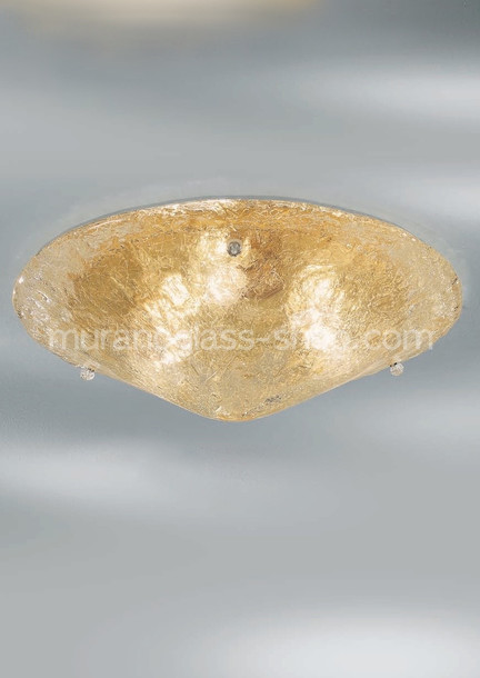 série de lampes de Murano 1174, Plafond de verre et d'or 24k