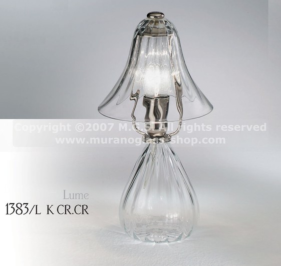 Lampes de table série Murano 1383, Lumière Crystal
