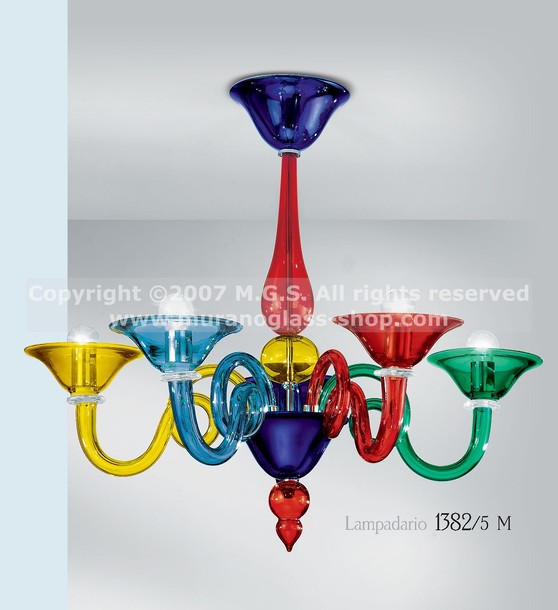Lustre multicolore 1382, Lustre multicolore à cinq lumières